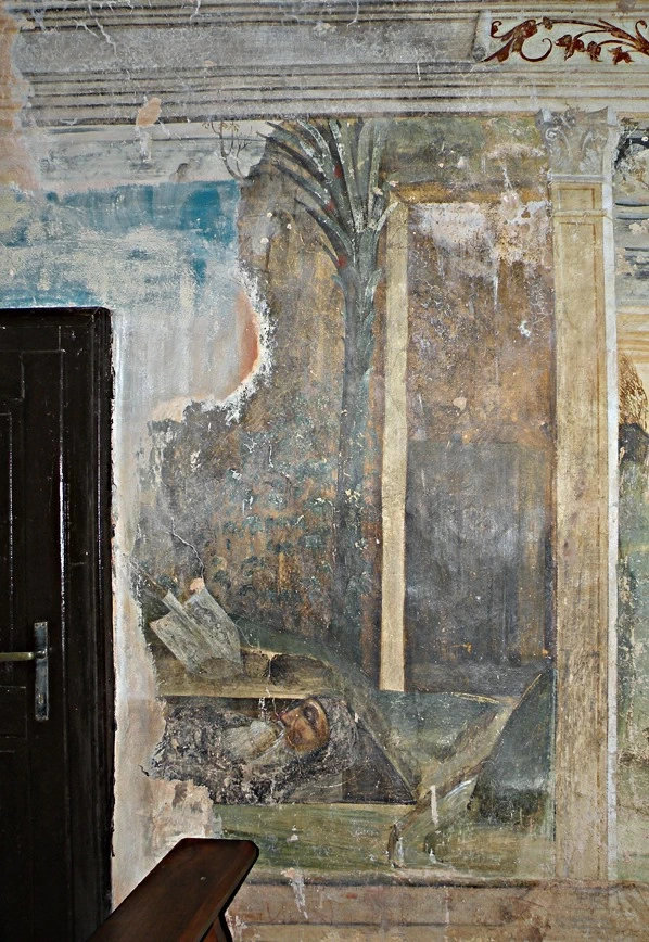 Il Romanino-178-Sant'Onofrio di Bovezzo (Bs), Scena della serie sulla vocazione eremitica del Santo-6